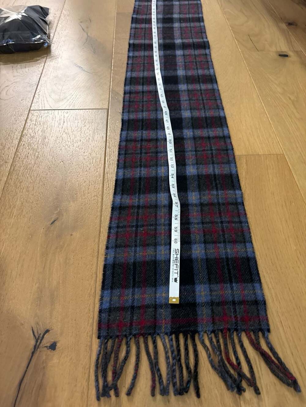 Polo Ralph Lauren Plaid Wool Blend Scarf Made in Italy 60" x 10" - Picture 3 of 7